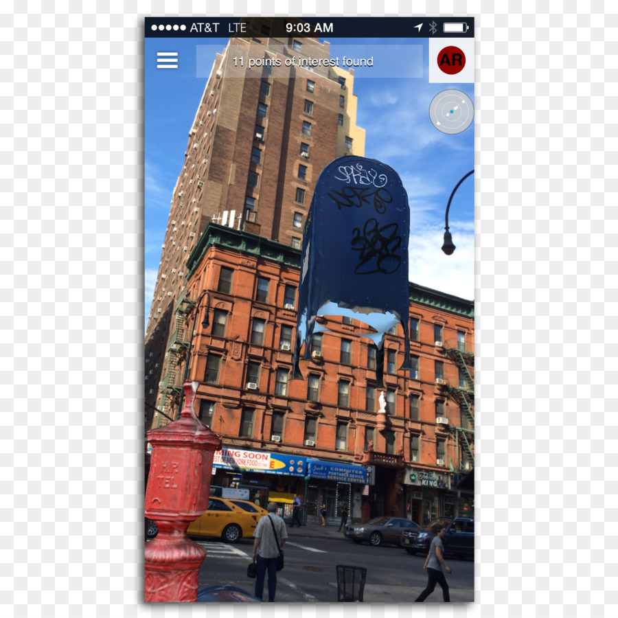 New York City realtà Aumentata Layar realtà Virtuale - casella postale