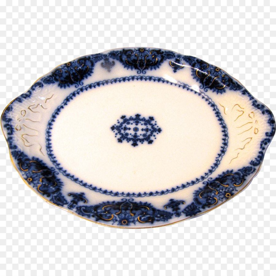 Platte Keramik Servierplatte Blau und weiß Keramik Untertasse - Platte