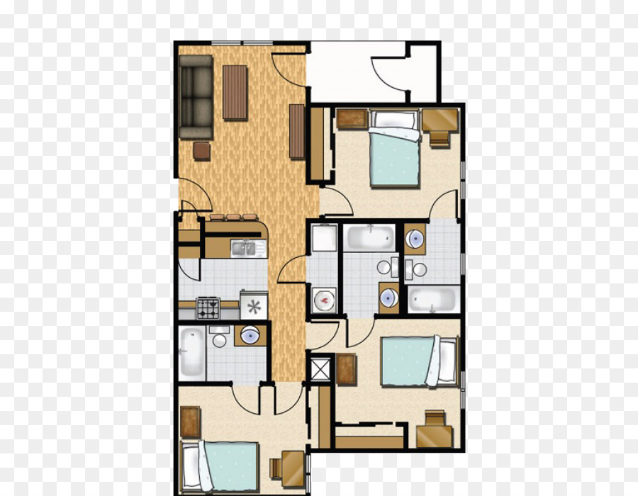 Grundriss Haus Schlafzimmer Studio apartment - bettplan