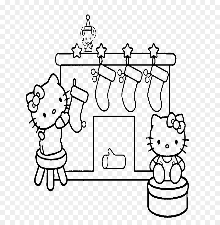 Malbuch Hello Kitty Christmas Child Zeichnung - Weihnachten