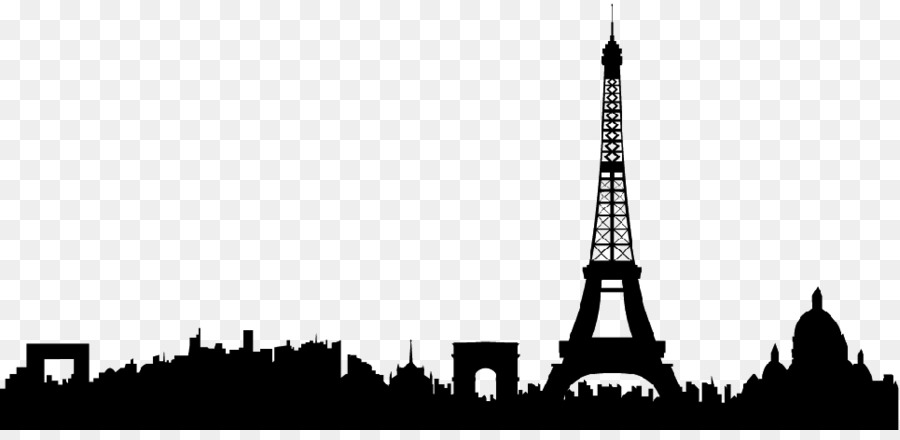 Paris Silhouette Skyline Wandtattoo - Französisch celebritie