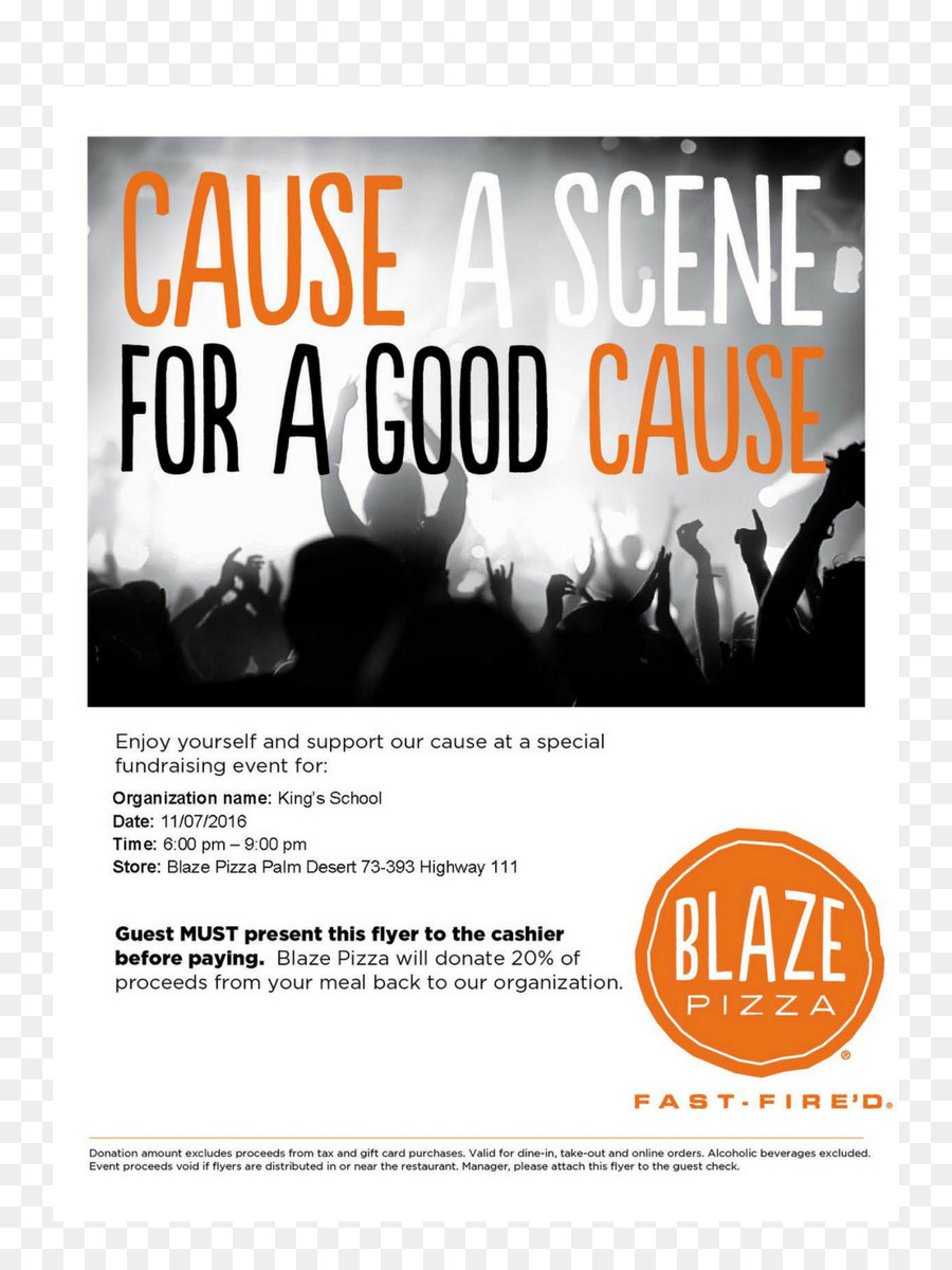 Blaze Pizza Fundraising Take out Restaurant - Pizza