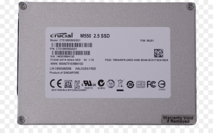 Unità a stato solido Laptop Hard Disk di archiviazione dei Dati Crucial M550 SSD SATA - computer portatile