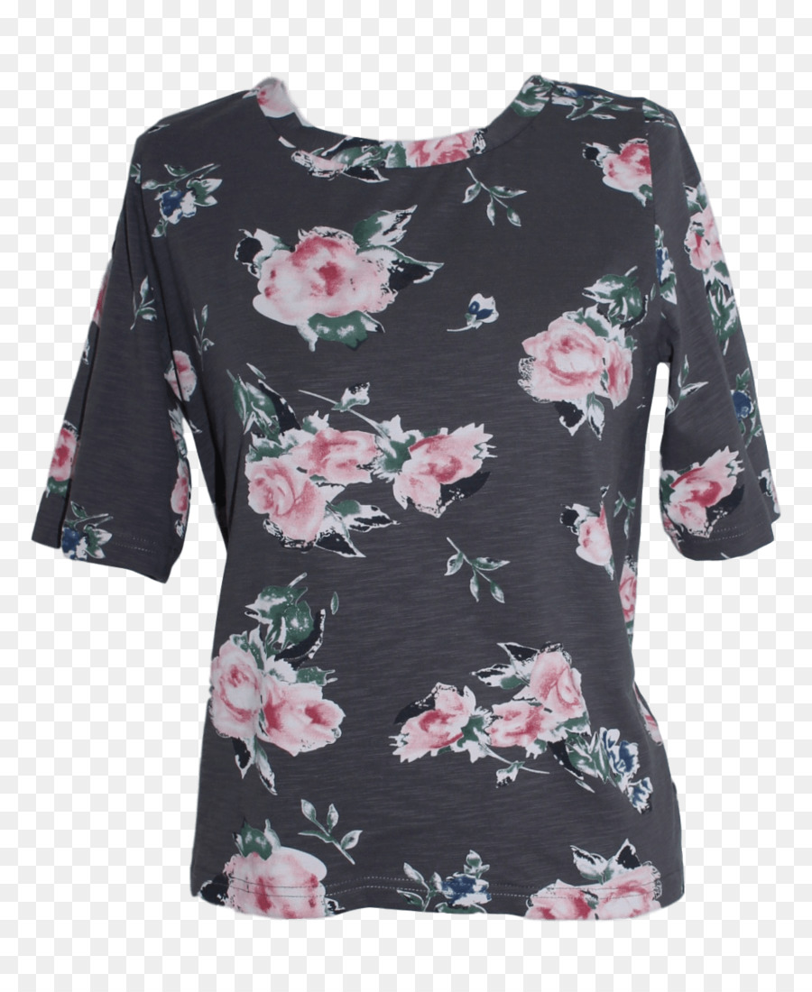 Bluse T shirt Top Kleidung Ärmel - Grau rose