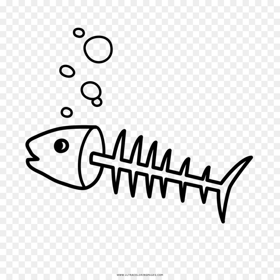 Fisch-Knochen-Zeichnung, Färbung, Buch, Dornen, Stacheln, und Stacheln - Fisch