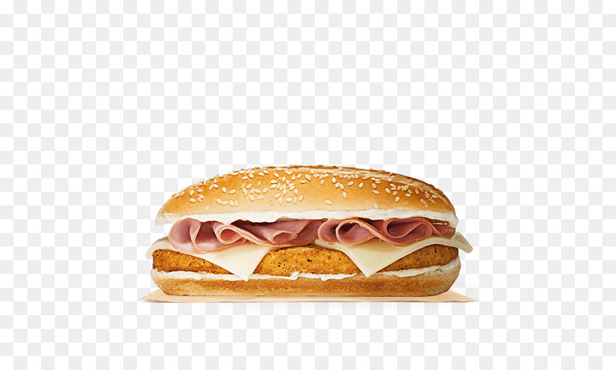 Cheeseburger Frühstück sandwich Whopper, Fast food Schinken und Käse sandwich - brot mit huhn