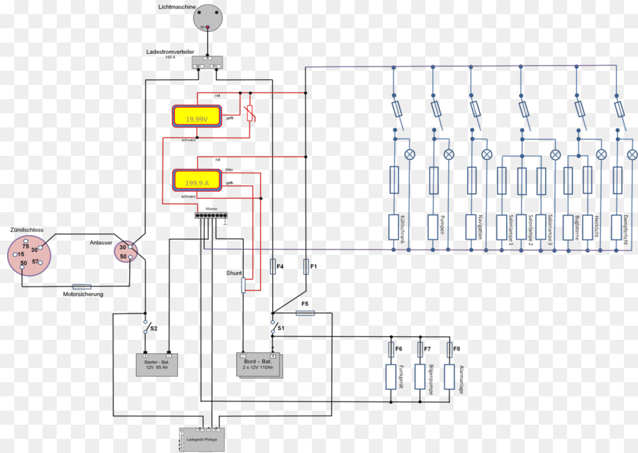 Schema del circuito di Filo di energia Elettrica di un circuito Elettronico - Voltmetro