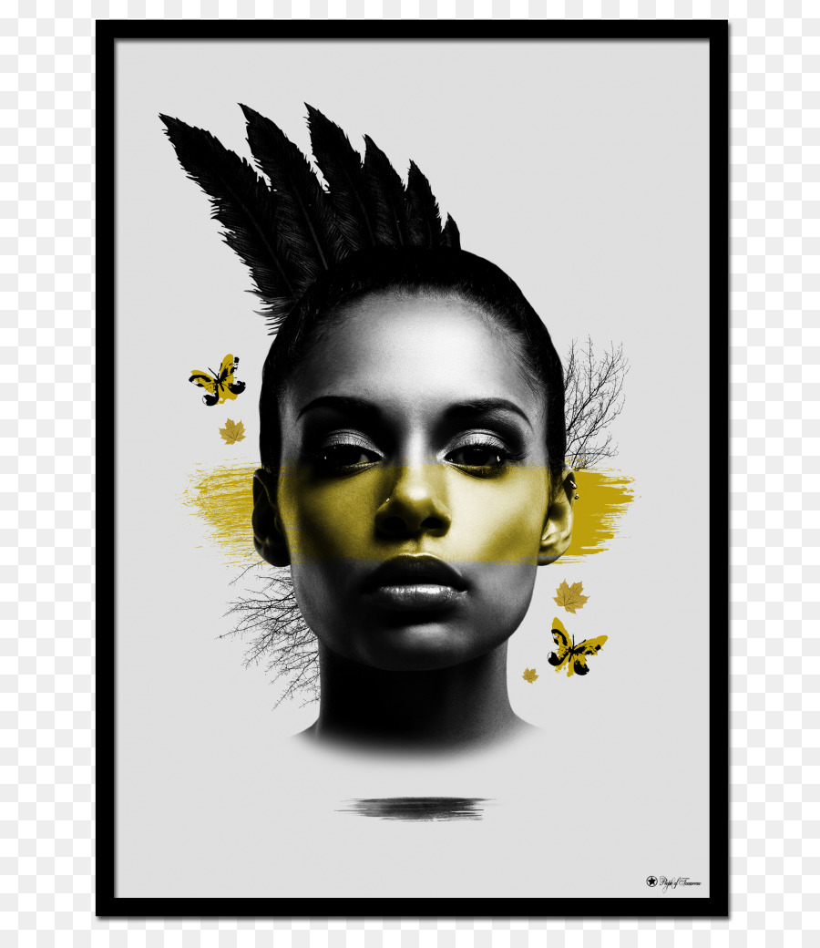 Poster Grafik-design, Abstrakte Kunst Druckgrafik - gelbe Menschen
