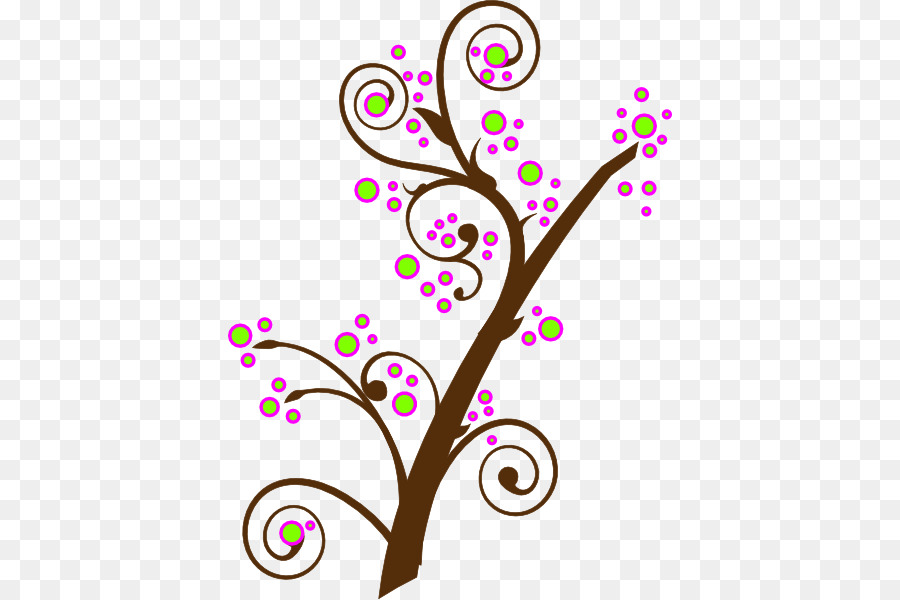 Floral design-Branche Caricature clipart - blühenden Baum