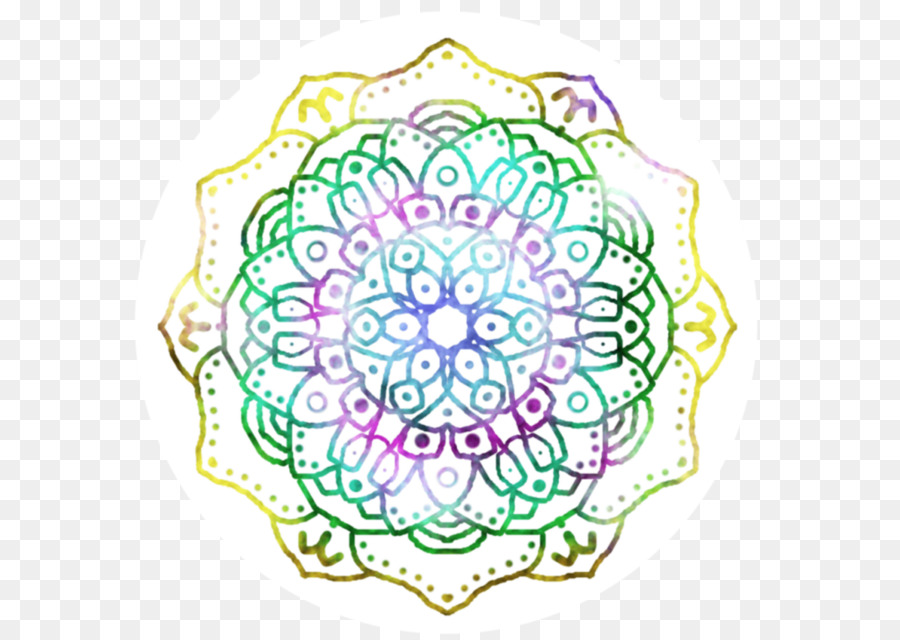 Kreis-Grüner Punkt-Blume - Mandala