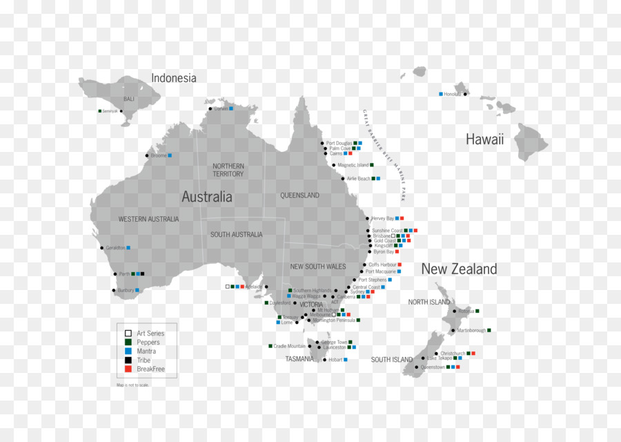 Hervey Bay, Nuova Zelanda Mappa Hotel Airlie Beach - mappa