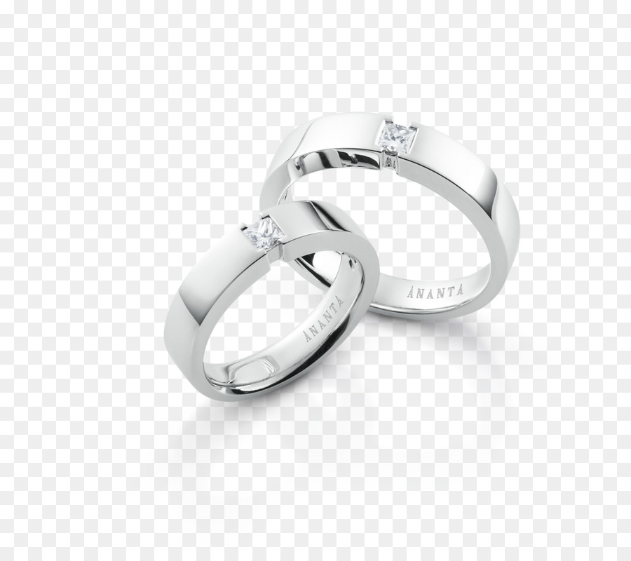 Anello di nozze Gemological Institute of America di Diamanti taglio Princess - anello
