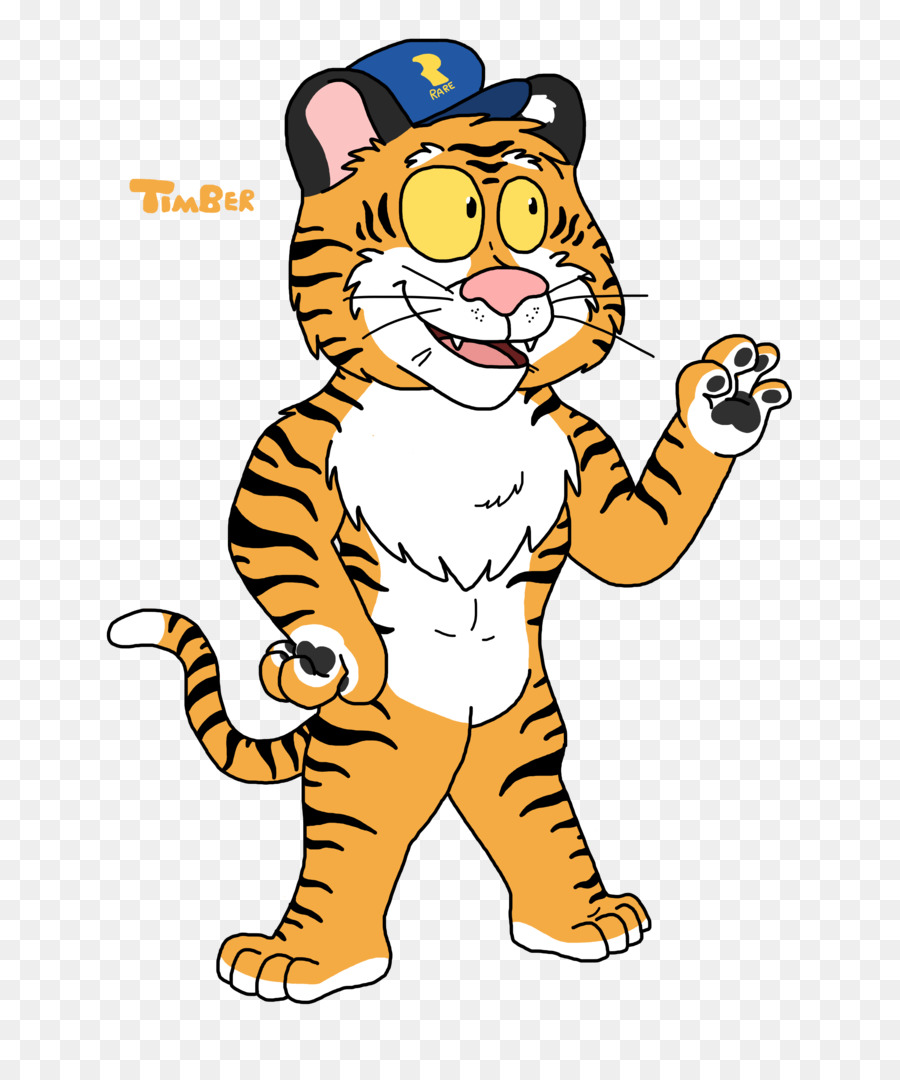 Tiger Baffi di Gatto Diddy Kong Racing Fan art - tigre