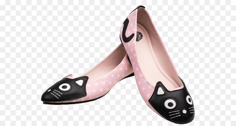 Ballett flache Schuh Walking Polka dot - Punkt rosa