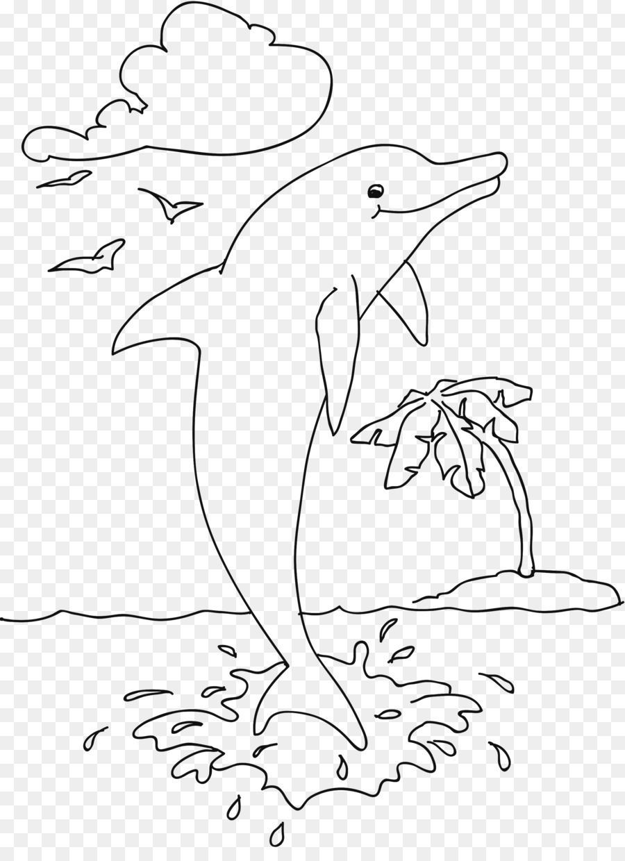 Ozeanischen Delfin Ausmalbild Hai-Tier-Malbuch - Hai