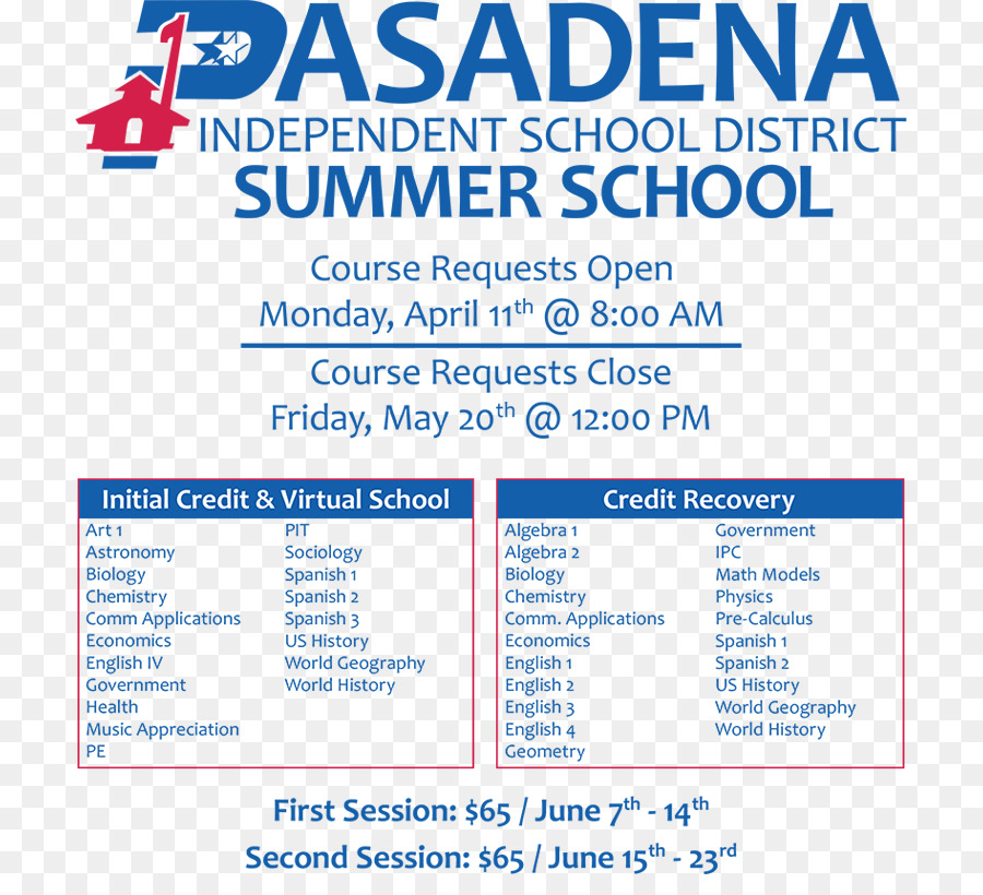Pasadena Independent School District pagina Web Materiale Linea - volantino scuola