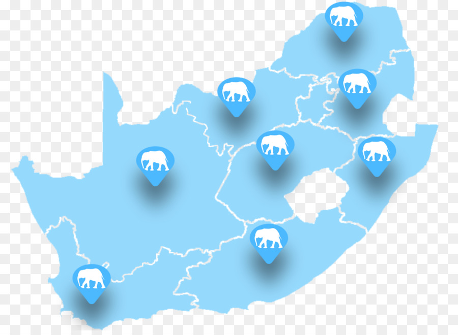 I distretti del Sud Africa Globo mappa Vuota - globo