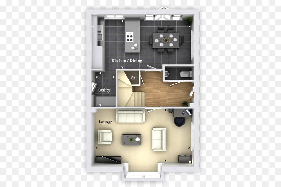 Nhà kế hoạch Mở Sàn phòng Ngủ, phòng Ăn - Nhà