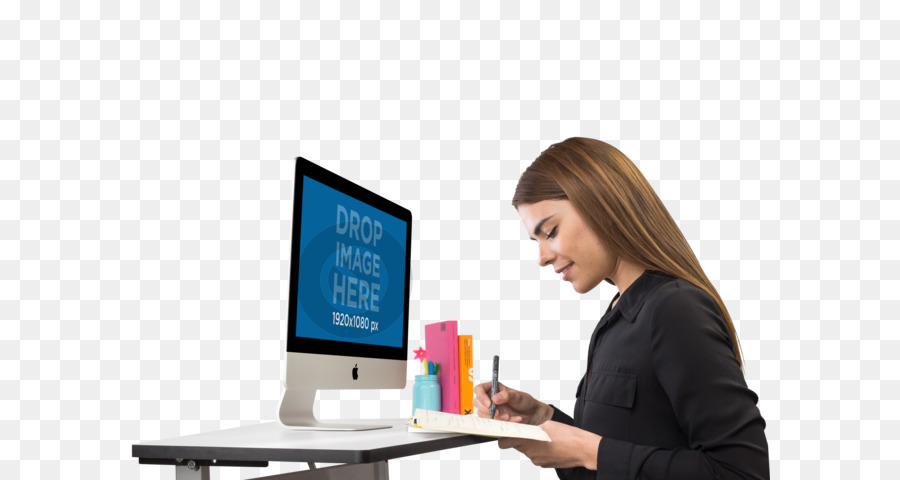 Laptop-Computer-Display-Gerät - Frau, laptop
