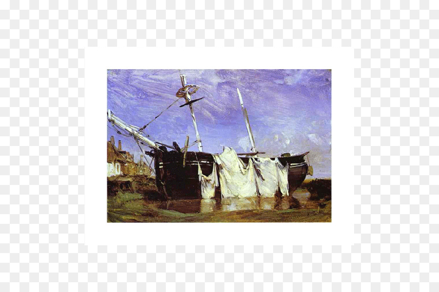 Una Barca Arenata in una Porta con la Bassa Marea Pittura Libro di Richard Parkes Bonington - pittura