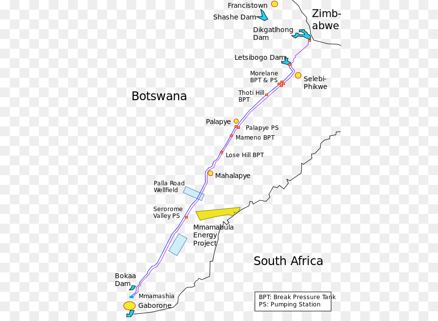 Nord-Sud Vettore Dikgatlhong Diga Mmamabula Gaborone Diga Palapye - botswana giorno