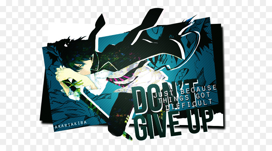 Rin Okumura Esorcista Blu Poster Logo - don't give up
