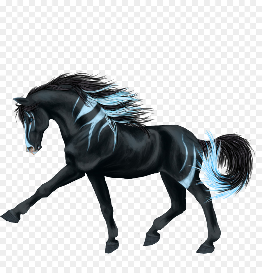 American Paint Horse Mustang Stallion Equestrian Zeichnung - gold Pferd