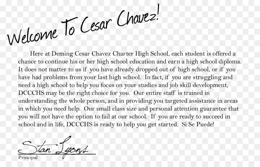 Deming Cesar Chavez Documento Lettera di Testa insegnante di Calligrafia - cesar chavez day