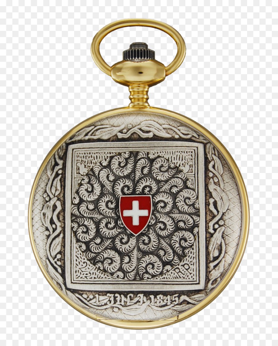 01504 Messing Silber Pocket watch Basel Dove - Messing