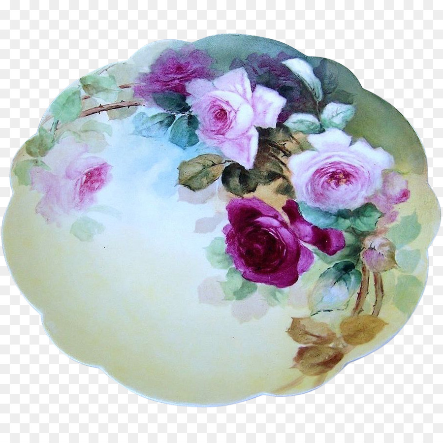 Le porcellane di Limoges Piatto di Rose - piastra