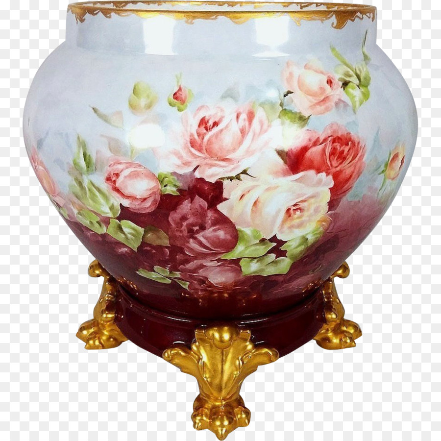 Vase Jardiniere Limoges Rose Keramik - Vase
