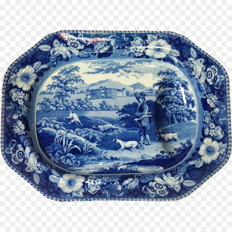 Blaue und weiße Keramik-Teller Porzellan Wörterbuch - Platte
