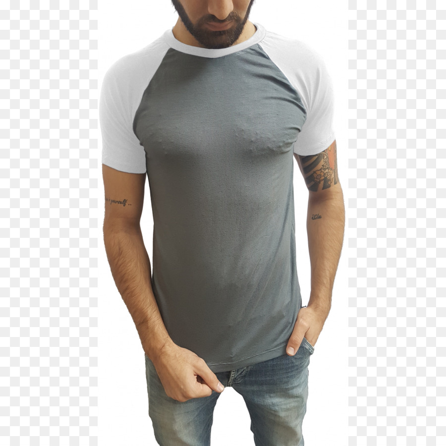 Langarm-T-shirt-Raglan-ärmel-Kragen - T Shirt