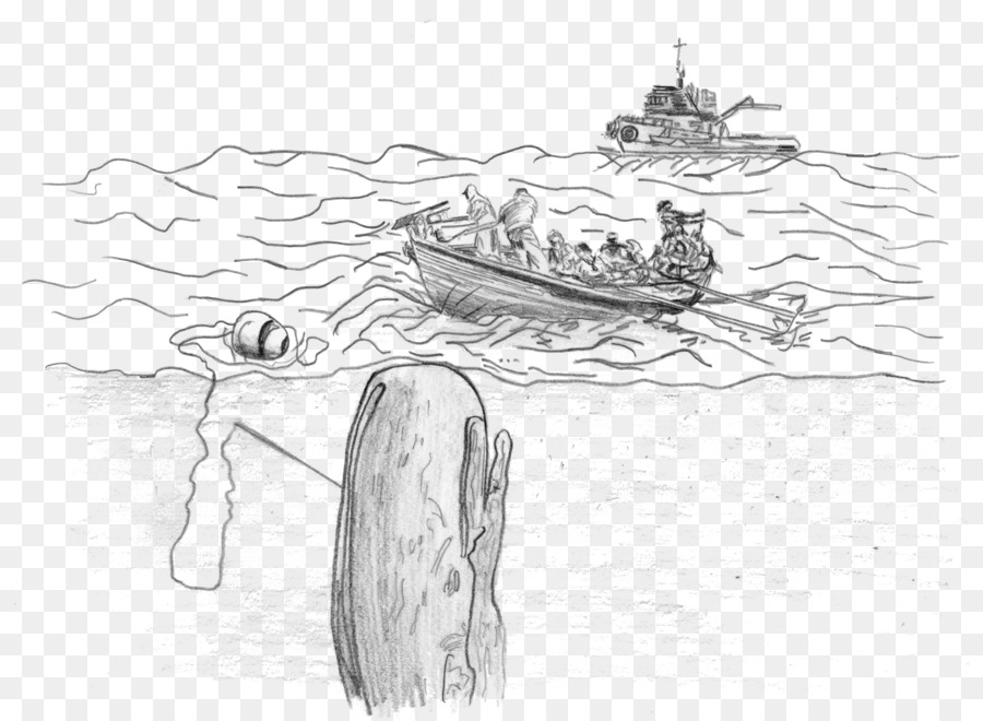 Bootfahren Zeichnung, Skizze - Design