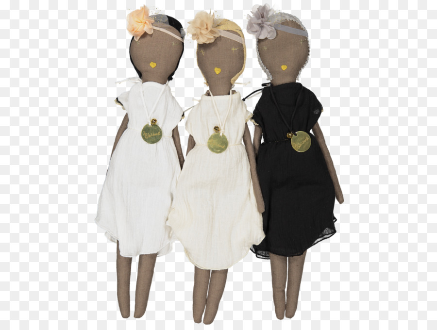 Bambola di pezza bambola Nera Vestito di Lino - bambola