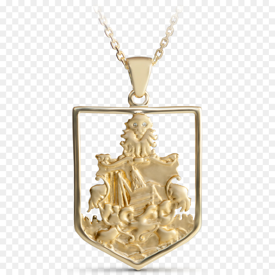 Medaillon-Gold-Silber-Halskette - gold Wappen