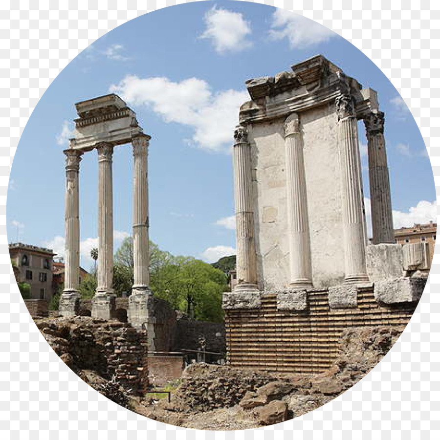 Antica Roma Arco di Settimio Severo, il Tempio di Saturno Via Sacra del Tempio di Venere e Roma - colonna