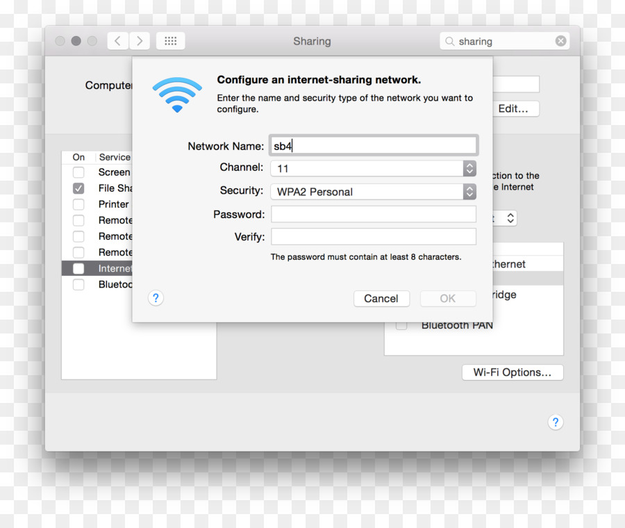 MacBook Keynote programma per Computer macOS - password wifi