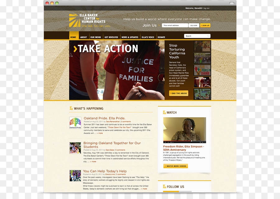 Ella Baker Center for Human Rights Web Seite Temescal Funktioniert - gütliche