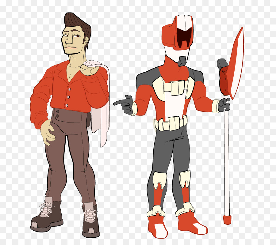 Kostüm Cartoon Charakter - rot gegen