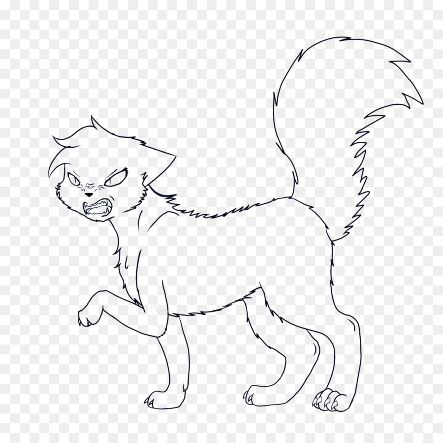 angry cat lineart