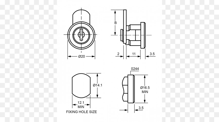 Disegno tecnico maniglia di Porta del Diagramma - Design
