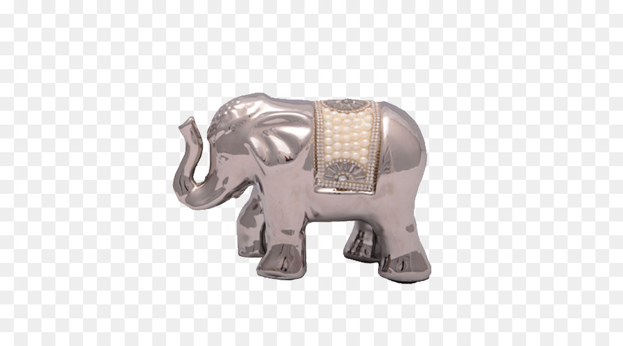 Indischer Elefant afrikanischer Elefant Silber Tier Figur - Silber