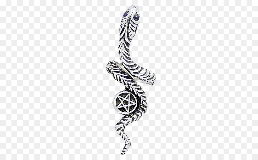 Reptil Schlange Pentakel Pentagramm Silber - Schlange