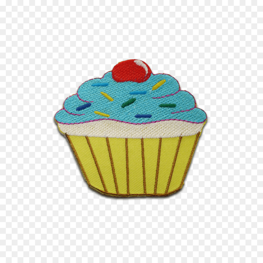 Yellow Cupcake Farbe Bestickt patch Blau - Muffin