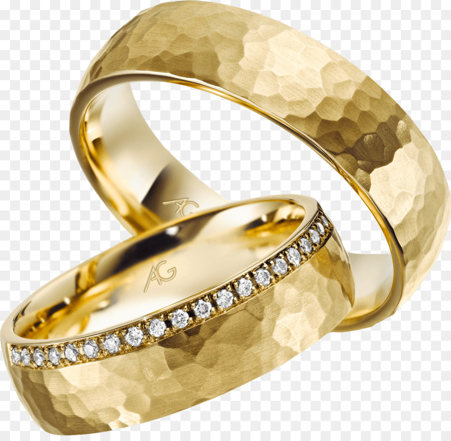 Wedding Silver ring Weißgold Diamanten - Ehering