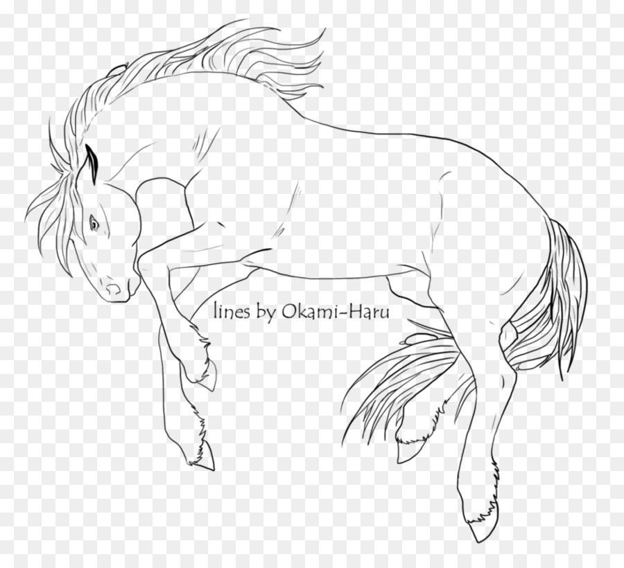 Mähne Mustang Halfter Zeichnung, Skizze - Mustang