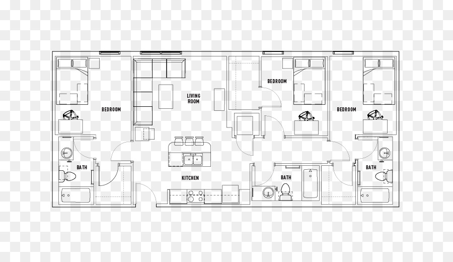 Grundriss Der Callaway House Austin Apartment Schlafzimmer - bettplan