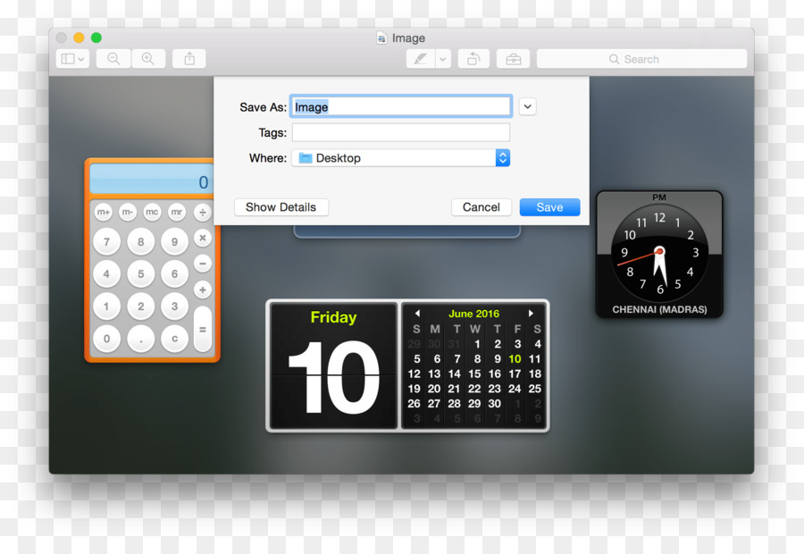 macOS Cruscotto Software Apple widget - Mela