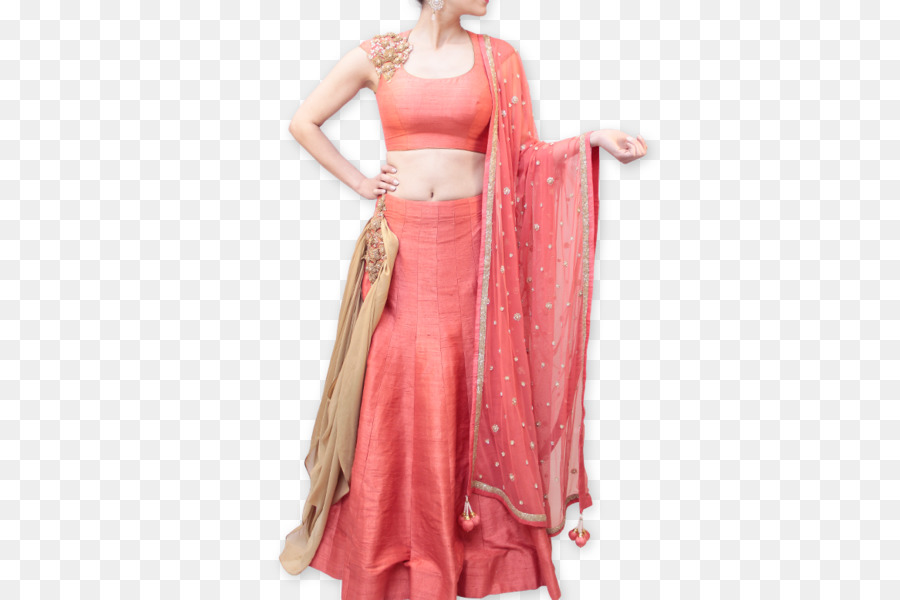 Lehenga Stil Sari Choli Bluse Kleid - Schlafanzug sherwani